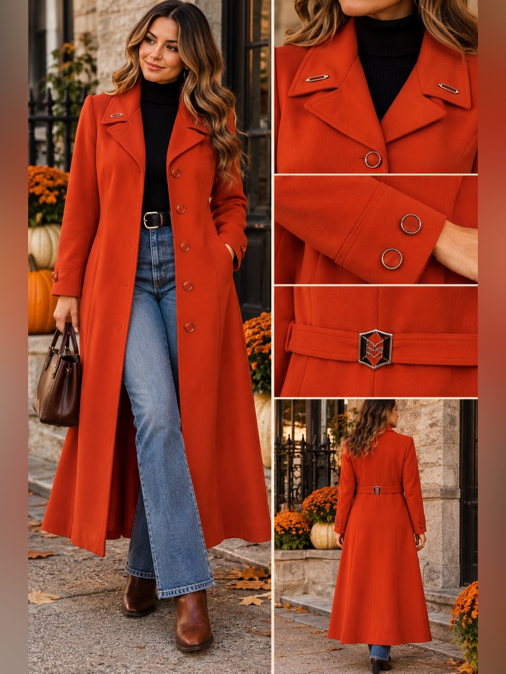 Vintage 1960/70 Voyager West by Youthcraft statement coat Burnt Orange/Rust Red